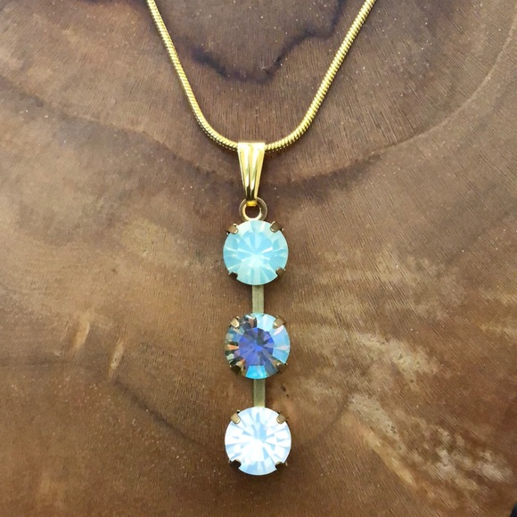 Peridot AB, Chrysolite + White Opal Crystal Drop Necklace - Picture 12 of 16